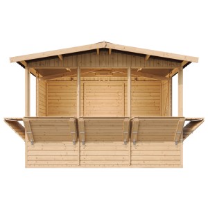 Timbela Marktbude Holz M150B 6,03  m² mit 5 Theken