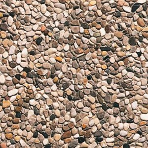 Waschbetonplatte Feinkorn, Detailansicht der Oberfläche mit Kies für Terrasse & Gehweg.