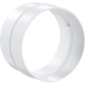 Rundrohr-Innenverbinder System 100, weißer Kunststoff für Dunstabzugshauben.