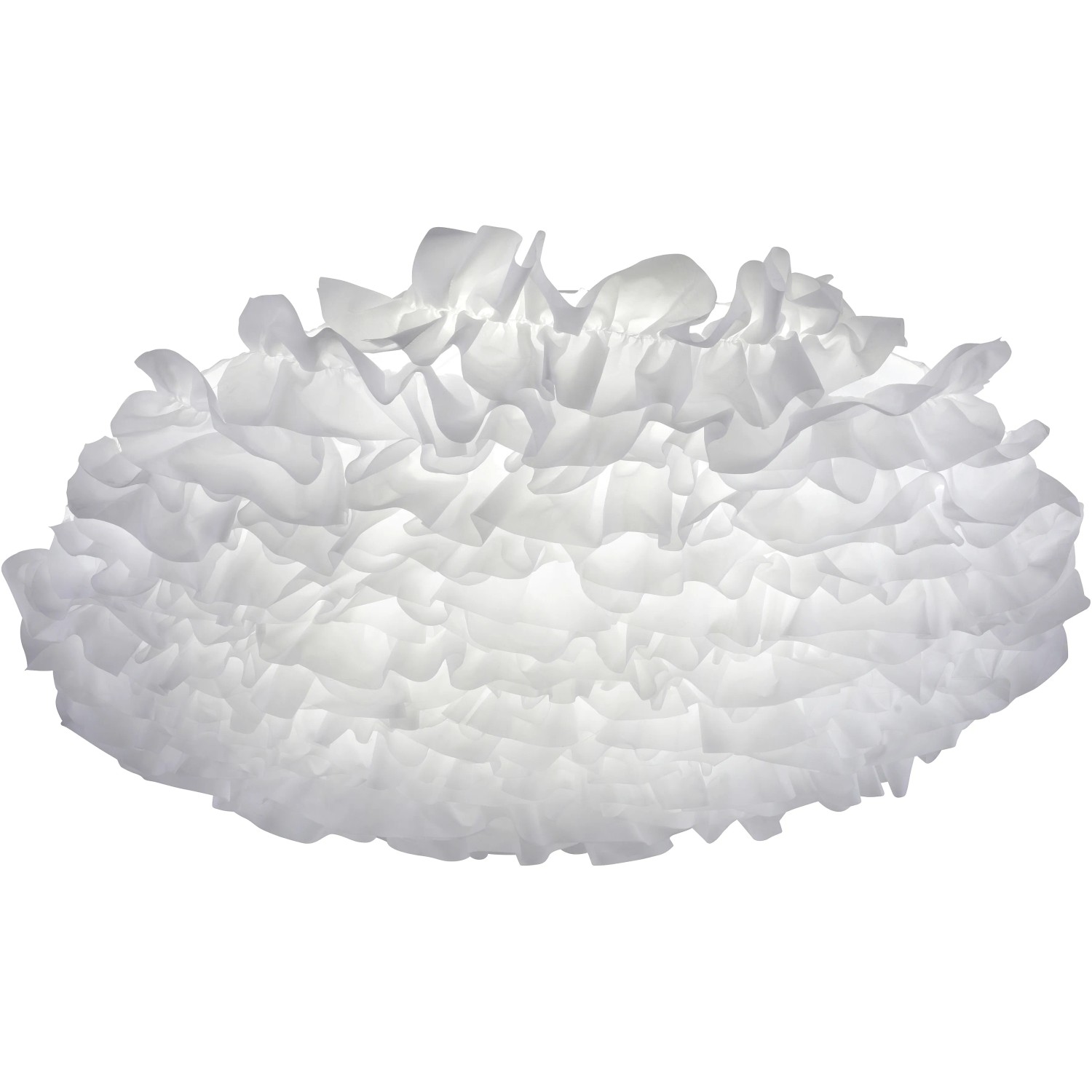 Smarte LED-Deckenleuchte Just Light LOLAsmart-Naomi, Ø 75 cm, mit weißem Stoffschirm.