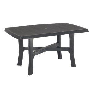 Progarden Gartentisch Rodano Rechteckig Kunststoff Anthrazit 88 cm x 138 cm