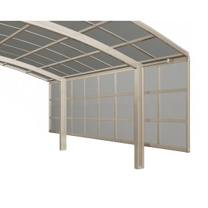 Ximax Carport Seitenwand 3 Module 200 cm Edelstahl-Look Sonderfertigung