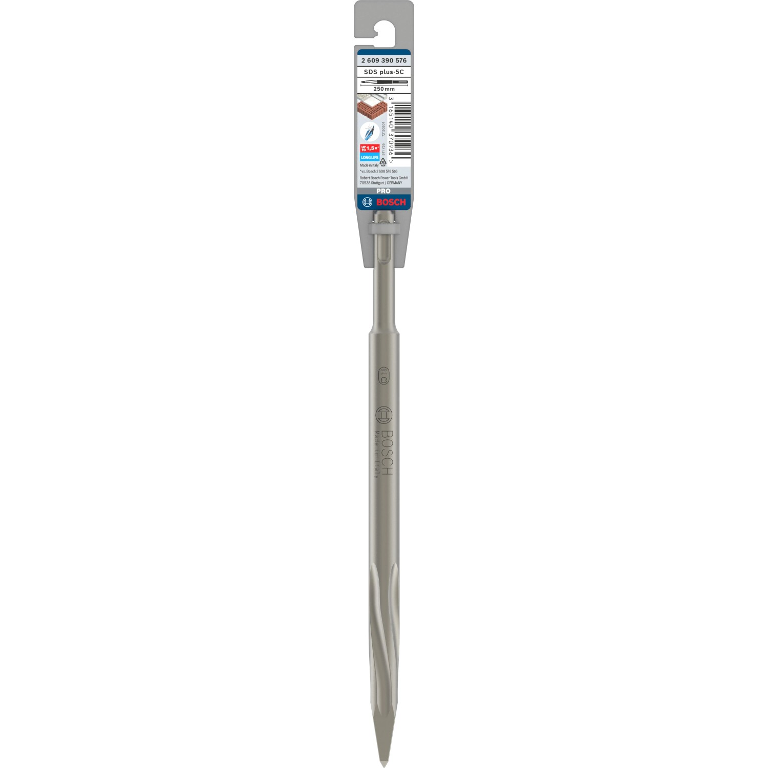 Bosch Spitzmeißel Pro SDS-plus, 250 mm, für Hammer mit Drehstopp.
