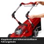 Einhell Akku-Rasenmäher Rasarro 36/40: Detailaufnahme des Rasenmähers mit verstellbarem Griff.