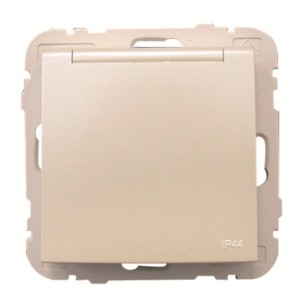 Logus Steckdose Ice mit Klappdeckel IP44, Unterputz Schutzkontakt-Steckdose.