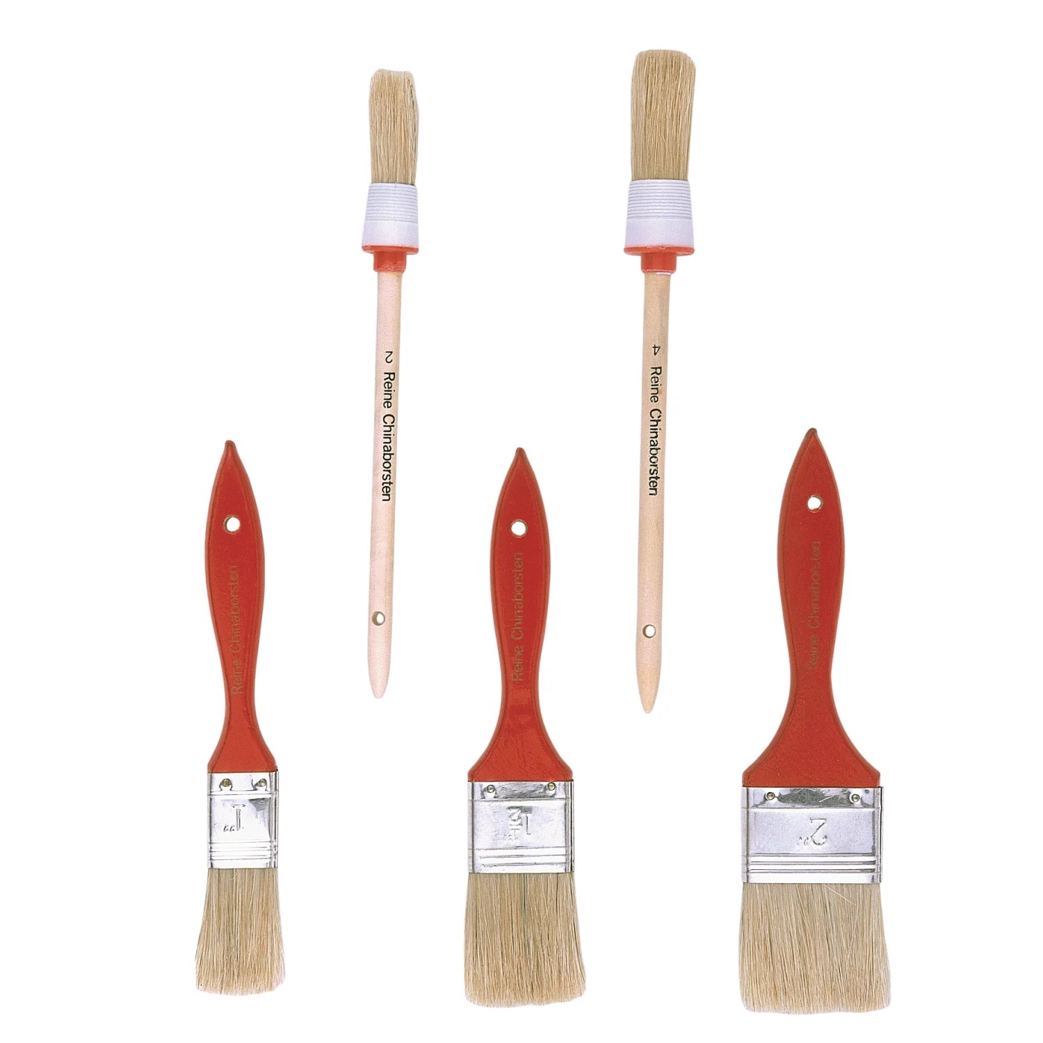 ELLIX Pinsel-Set, 5-teilig: Flach- und Ringpinsel mit Kunstborsten.