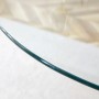 okwish Balkentisch mit Minimalistisch Glas Design 89x89x92cm Transparent_10