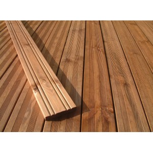 Terrassendiele Nadelholz braun druckimprägniert 2,7 cm x 14,6 cm x 300 cm