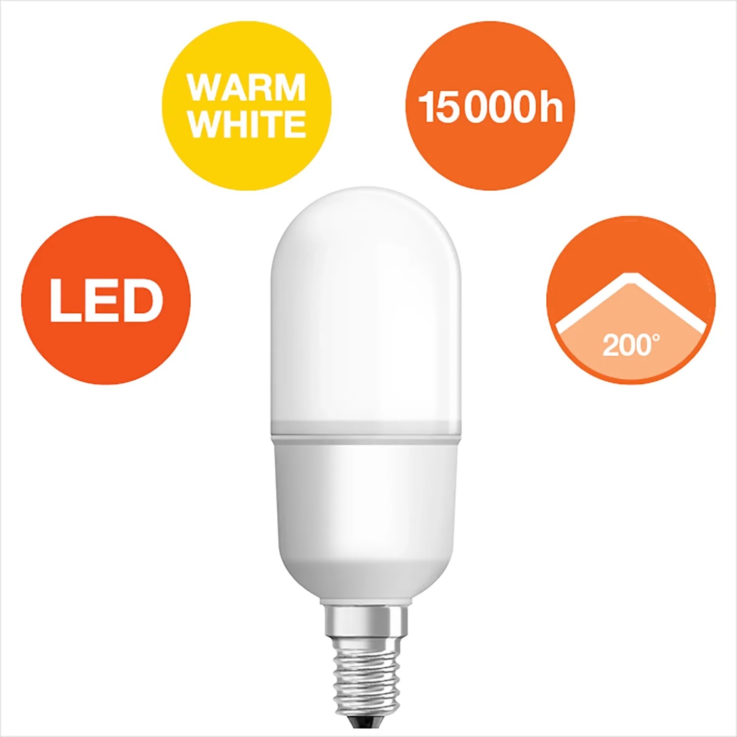 Osram E14 LED-Lampe, 9W, warmweiß, 1050 Lumen. Kompaktes Leuchtmittel für E14 Fassung.
