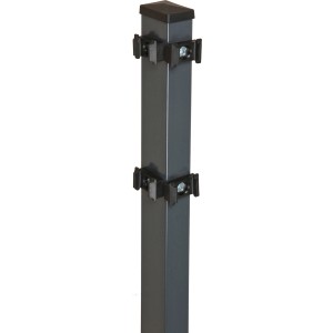 Eckzaunpfahl, anthrazit, 140 cm, für Doppelstabmatten. Zubehör für Zaunbau.