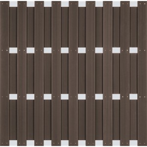 Elephant WPC Zaun Grace Line Braun 180 cm x 180 cm x 3,3 cm