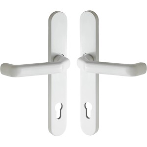 Splendoor Haustürdrückergarnitur Langschild Drücker-Drücker Weiß PZ 92 mm