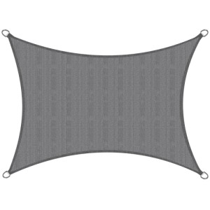 Rechteckiges, anthrazitfarbenes Sol Royal Sonnensegel SolVision HS9 aus HDPE, 200x300cm.