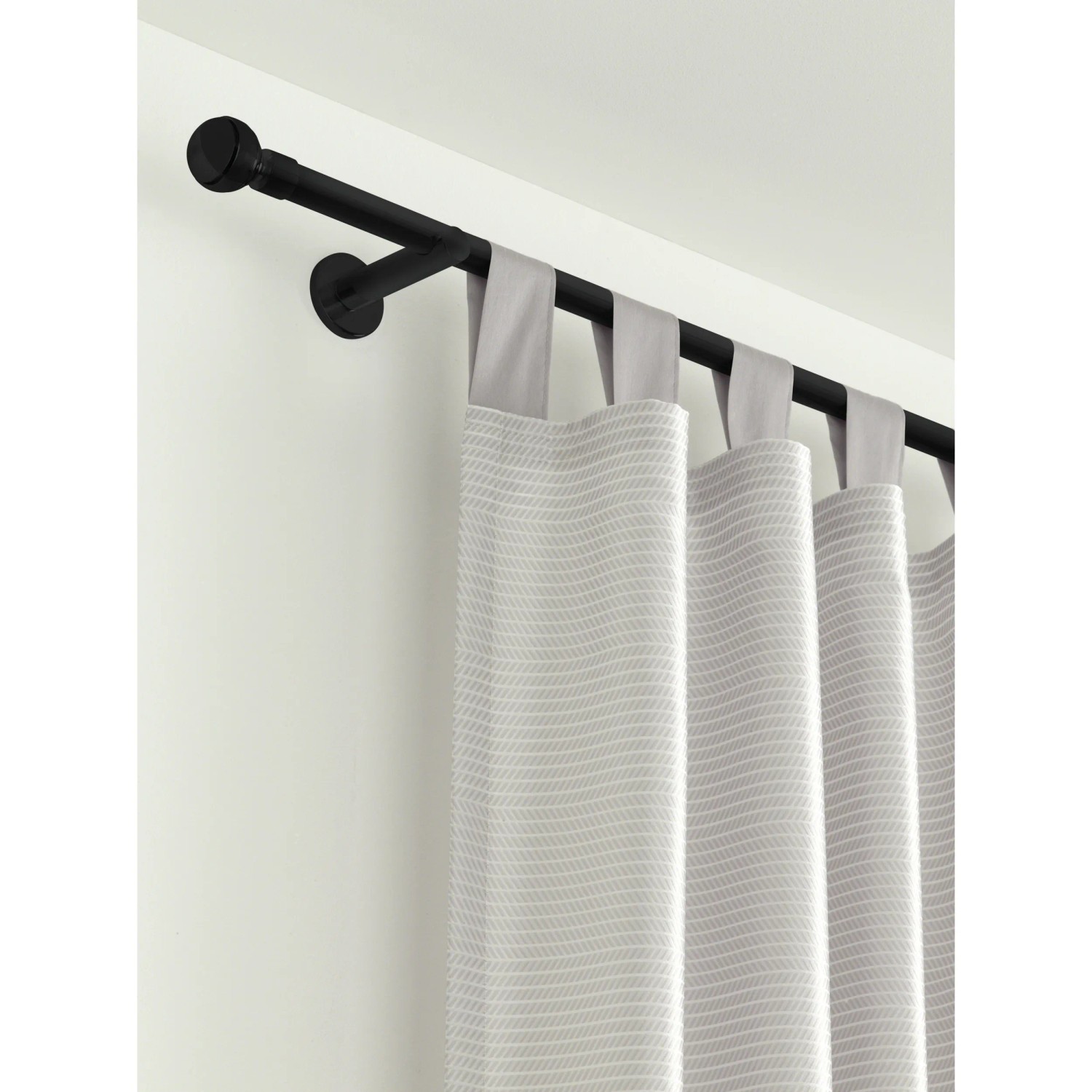 Gardinia Gardinenstange Chicago, Ø 20 mm, schwarz-matt, mit Vorhang.