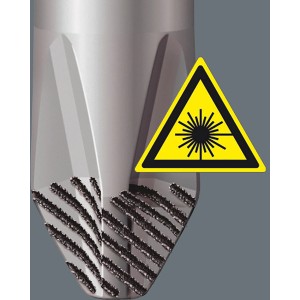 Detailaufnahme Wera Schlitz-Schraubendreher mit Lasertip und Warnsymbol.