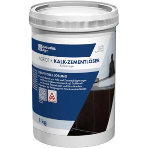 Agrofix Kalk-Zementlöser, 1 kg, weißes Pulver zur Reinigung von Fliesen und Entfernung von Kalk.