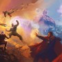 Komar Vlies Fototapete Avengers Epic Battles, 500x280cm, mit Superhelden im Kampf.