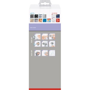 Verpackung des Tesa WC-Bürstenhalters Moon Grau Matt mit Montageanleitung.