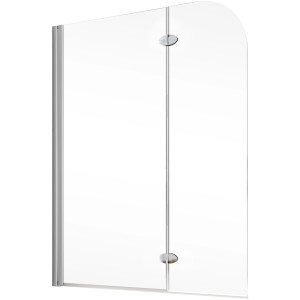 Schulte Badewannenaufsatz Komfort, Chromoptik, Echtglas Klar Hell, 2-teilig, 140x112 cm.