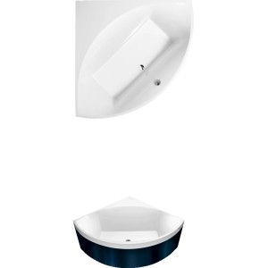 Villeroy & Boch Squaro Eckbadewanne, 145x145 cm, Weiß Alpin, zwei Ansichten.