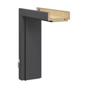 Türrahmen Brilant Soft Lunitschwarz, 198,5x98,5x14,5 cm, Linksanschlag. Türzarge mit Softtouch-Oberfläche.