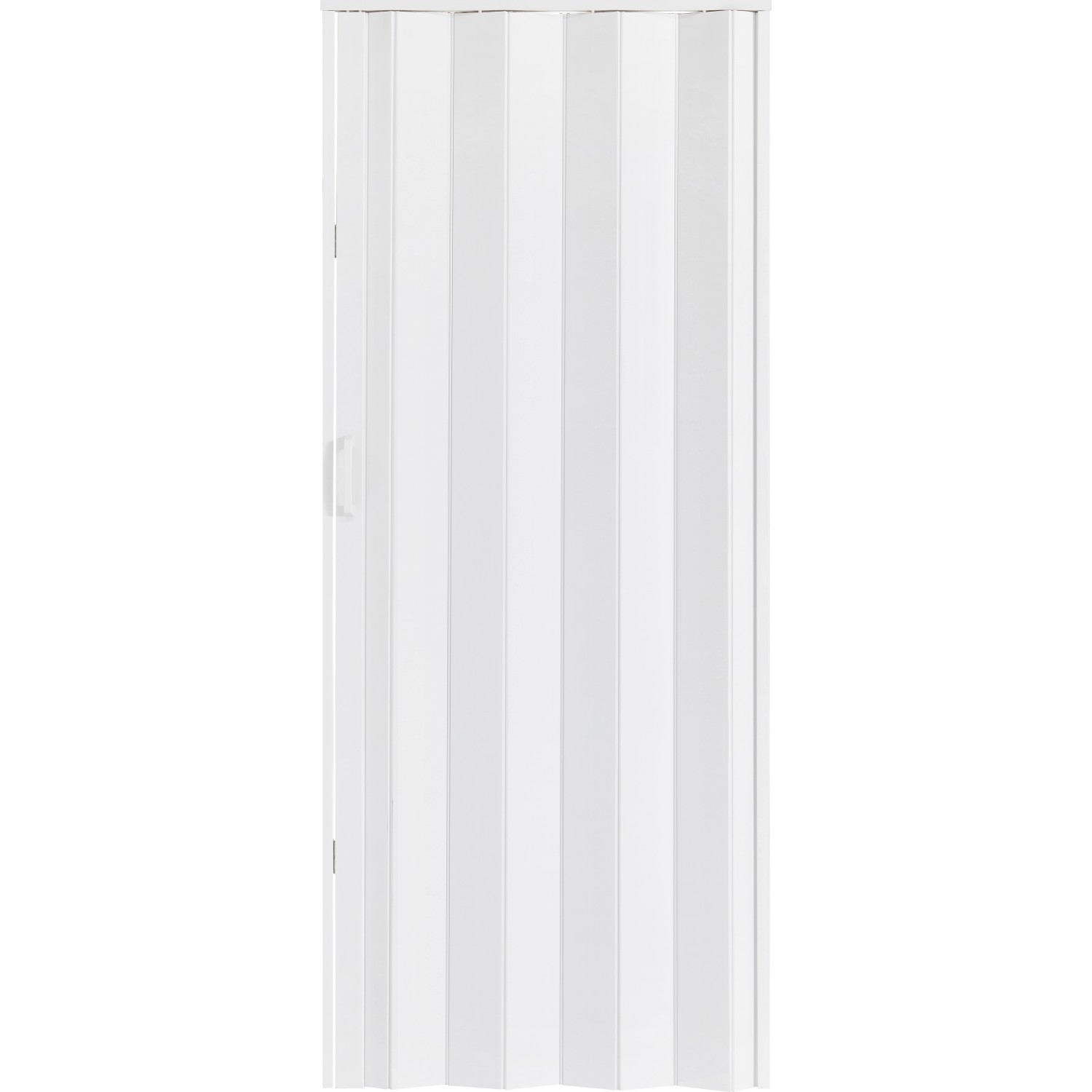 Weiße Falttür, 82x203 cm, platzsparend für Standardtüröffnungen.