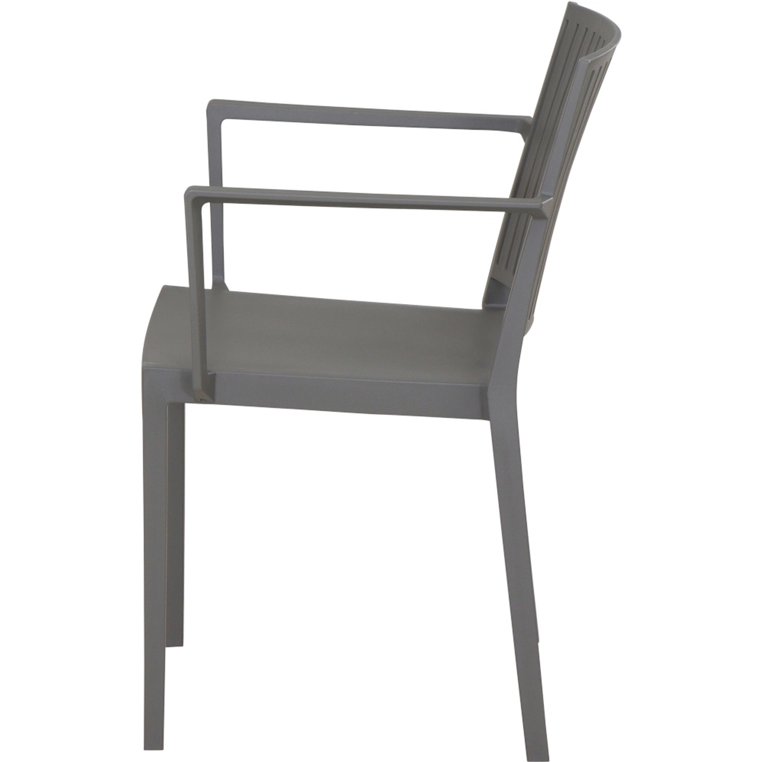 Grauer Siena Garden Lane Stapelsessel, 56x57x80 cm, ideal für Garten und Terrasse.