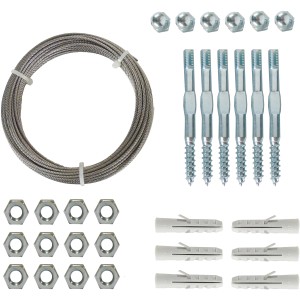 Nature Spanndrahtsystem für Kletterpflanzen, inkl. Befestigungsmaterial und 10 m Drahtseil.