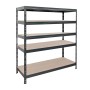 Ar Shelving Schwerlastregal, 5 Böden, anthrazit, 180x150x45 cm. Ideal für Keller, Garage oder Werkstatt.