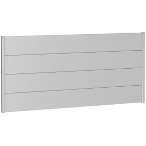 Biohort Wandpaneel Sichtschutz o. Acrylglas 200 cm x 90 cm Silber-Metallic