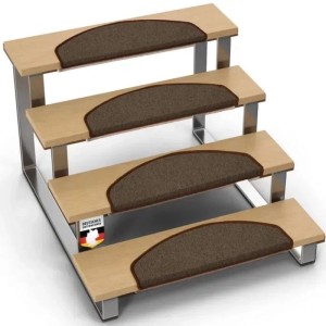 KARAT Stufenmatte London Pro Halbrund Braun 25 x 65 cm