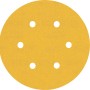 Bosch Expert Schleifblatt C470, Ø 150 mm, K240, 5 Stück, gelbes Schleifpapier mit Löchern.