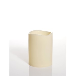 Cremefarbene LED-Outdoor-Kerze Molto aus Kunststoff, 15x20cm, mit Fernbedienung.