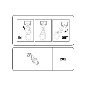 Gardinia Klickgleiter, 20er Pack: Klick In-Out System für Gardinenschienen, einfache Montage.