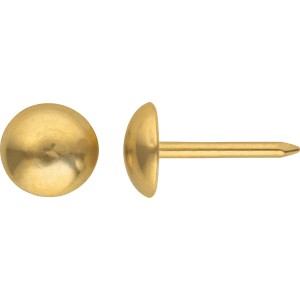 Goldene LUX Polsternägel, 10 mm, verzinkt, 42 Stück, Nahaufnahme.