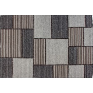 Moderner Kayoom Teppich Phoenix in Braun-Beige mit geometrischem Muster, 120x170 cm.