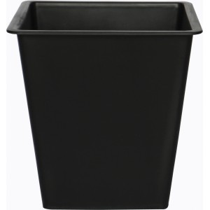 Schwarzes, konisches Pflanzgefäß „Deep Water“ (28x28x40cm) aus Polyrattan für den Garten.