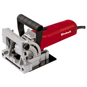 Einhell TC-BJ 900 Flachdübelfräse für präzise Holzverbindungen, rote Ausführung.