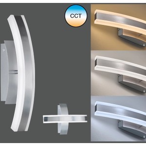 Moderne LED-Wandleuchte Stiff TW von Fischer & Honsel, weiß-aluminium, dimmbar und Farbtemperatur einstellbar.