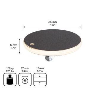 Wagner Transporthilfe, Ø 20cm, 100kg Tragkraft, Pappelholz, mit Rollen