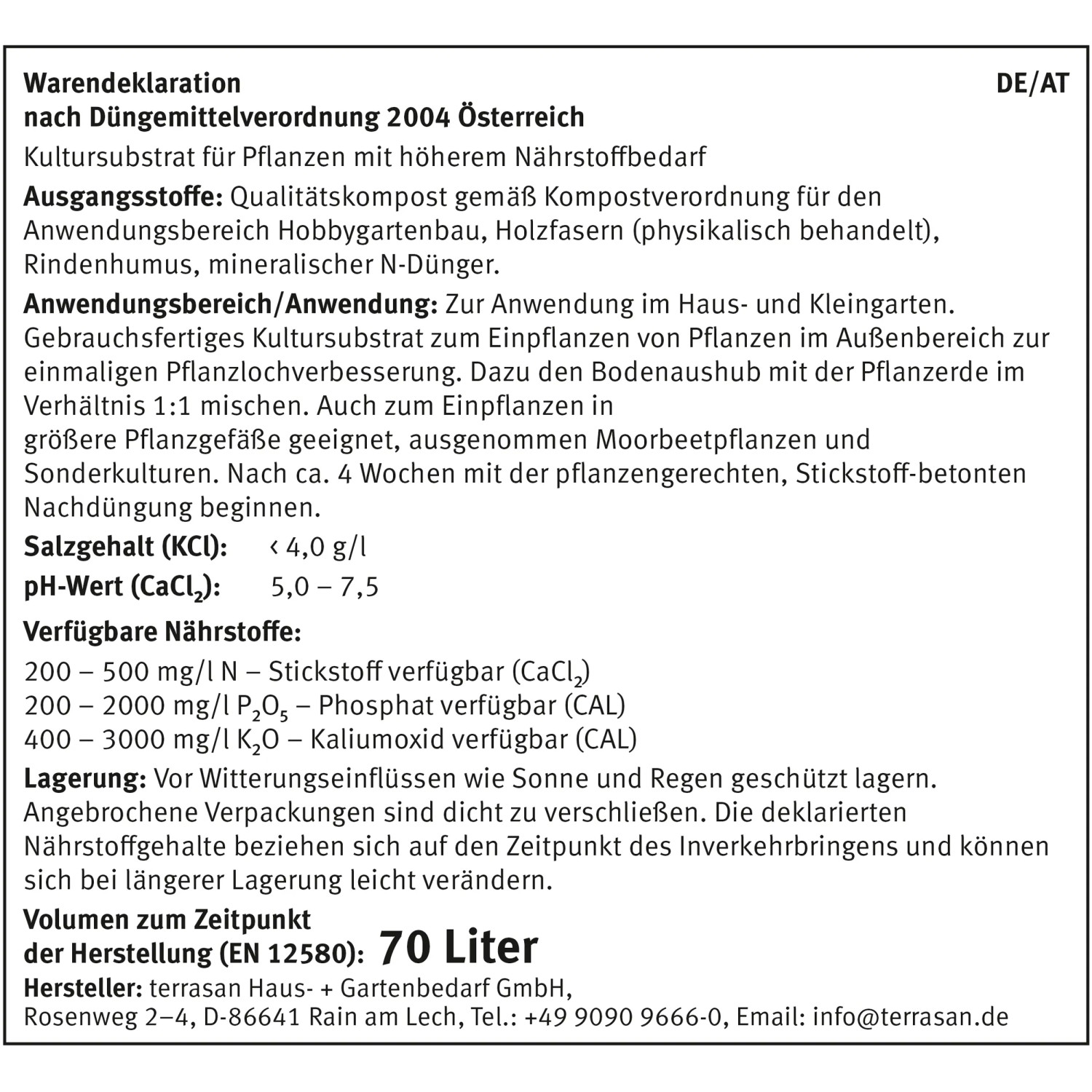 Pflanzerde torffrei 70L: Universelle Erde zum Pflanzen im Garten & Beet.