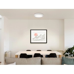 Weiße Eglo LED-Deckenleuchte Idun-E, 22,5cm Durchmesser, neutralweißes Licht für Wohnräume.