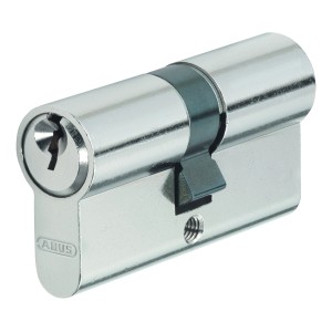 Abus Profilzylinder E50N 28/34 Nickel, Detailansicht.
