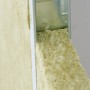 Rockwool Sonorock Trennwandplatte (40mm) zwischen Metallprofilen. Steinwolle Dämmstoff für Schall- und Wärmedämmung.