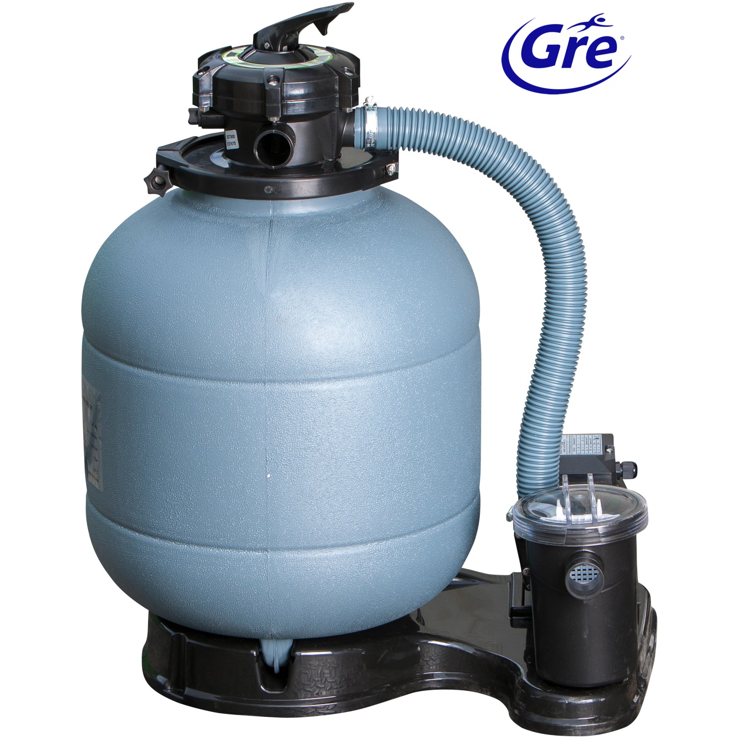 Sandfilteranlage für Gre Stahlwand-Pool Fidji, 4 m³/h Durchflussmenge.