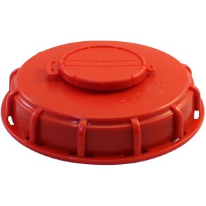 Roter DN 150 Deckel für IBC Tanks mit Entlüftungsventil, Zubehör für Regentonnen.