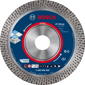 Bosch Expert Diamanttrennscheibe für Hartkeramik, 125 mm Durchmesser. Zubehör für Winkelschleifer.