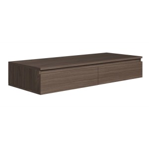 Selsey Bemmi Wand-Schminktisch 120 cm mit Schubladen in Nussbaum Holzoptik, matt.