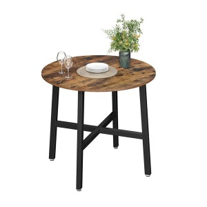 Songmics Esstisch Delon Rund Ø 80 cm Braun-Schwarz