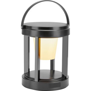 Solar-LED-Laterne Schwarz Rund Ø 13 cm x 18 cm